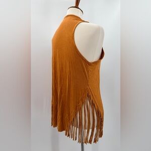 T Party Fringe Vest Top Medium Boho Western